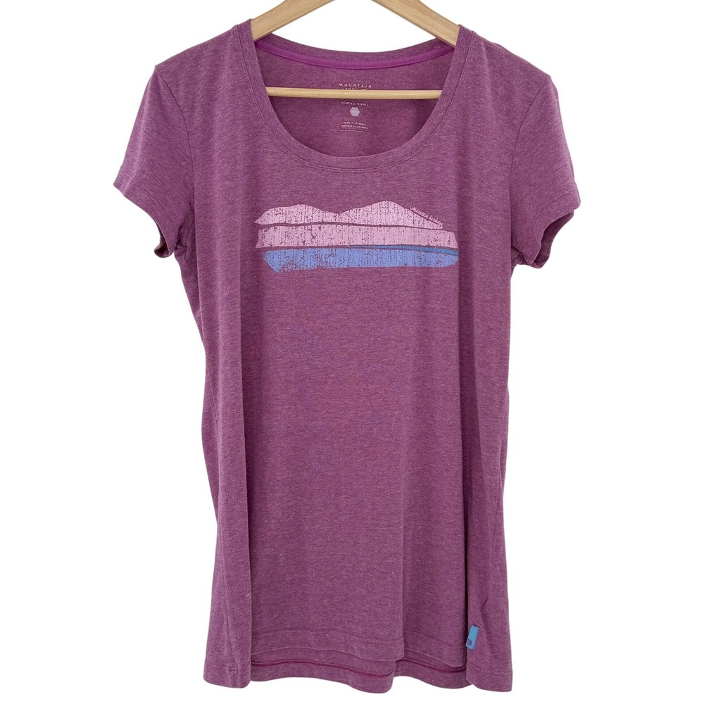 Mountain Hardwear Womens L‎ G Purple Heathered Short Sleeve T Shirt Graphic Tee